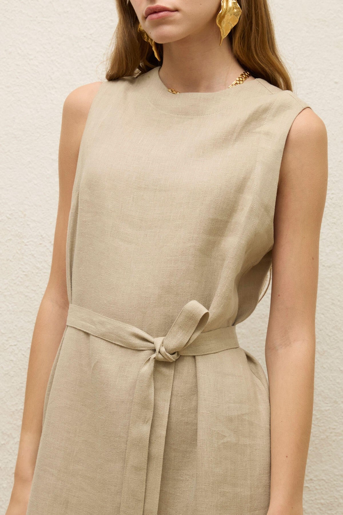 Sleeveless Linen Dress