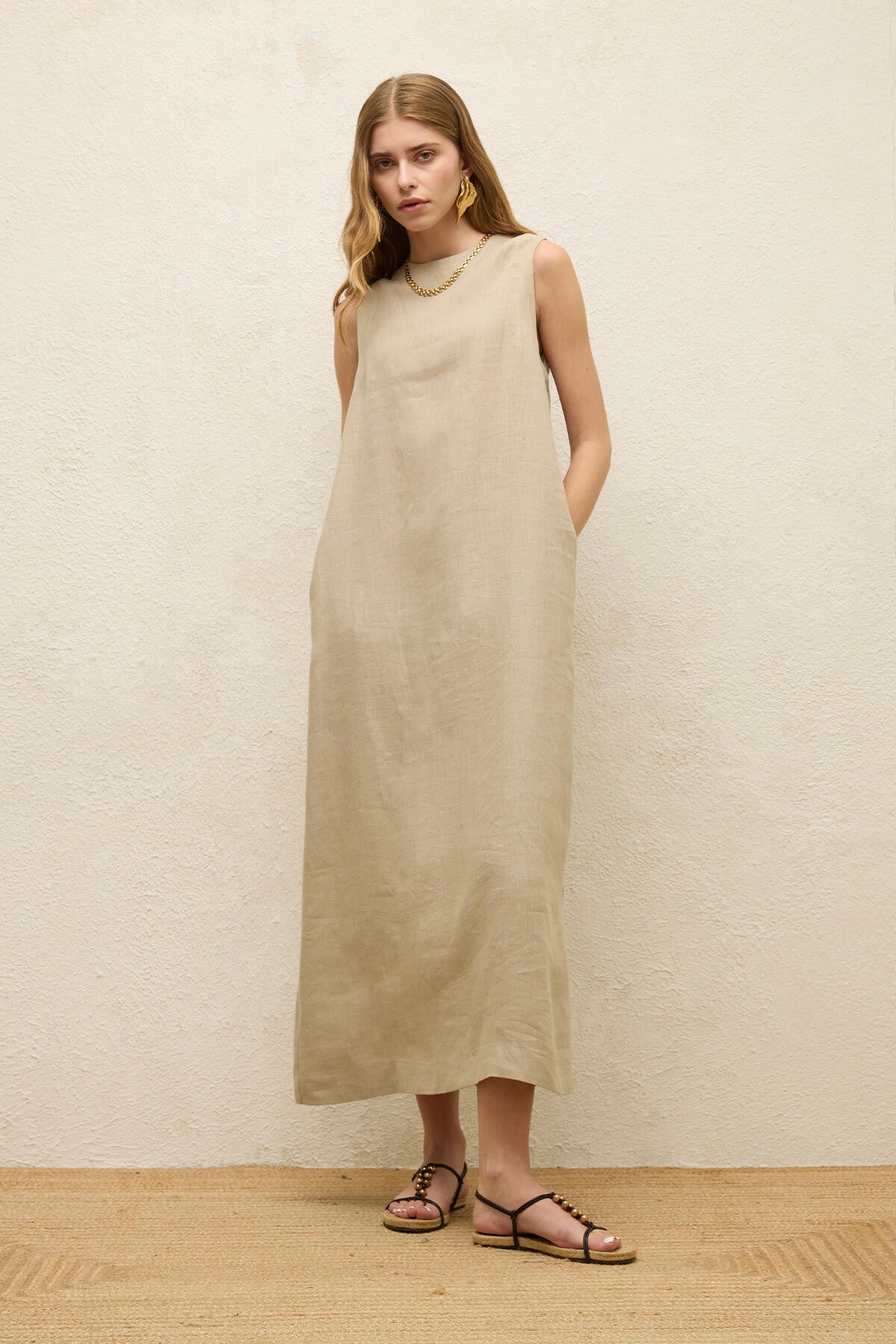 Sleeveless Linen Dress