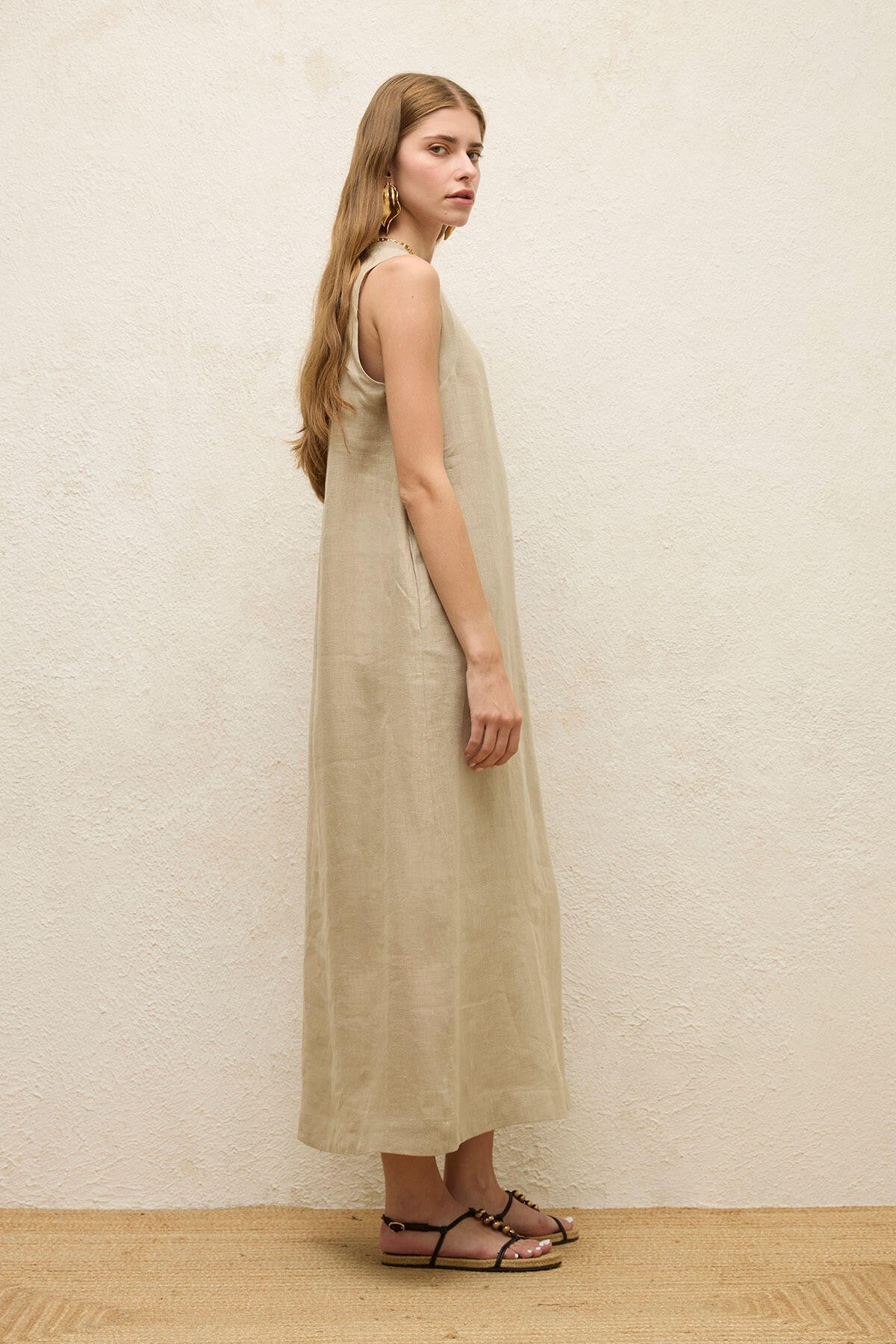 Sleeveless Linen Dress