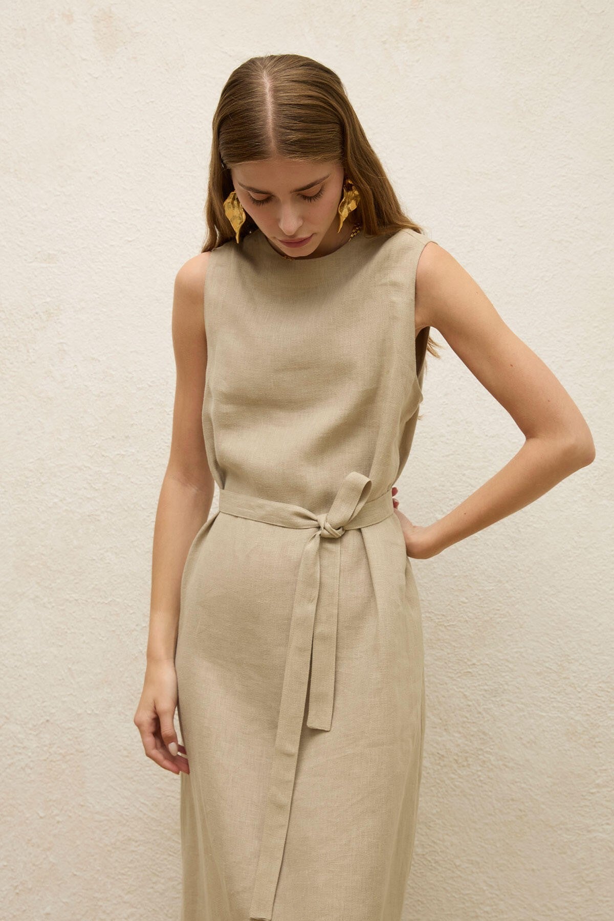 Sleeveless Linen Dress