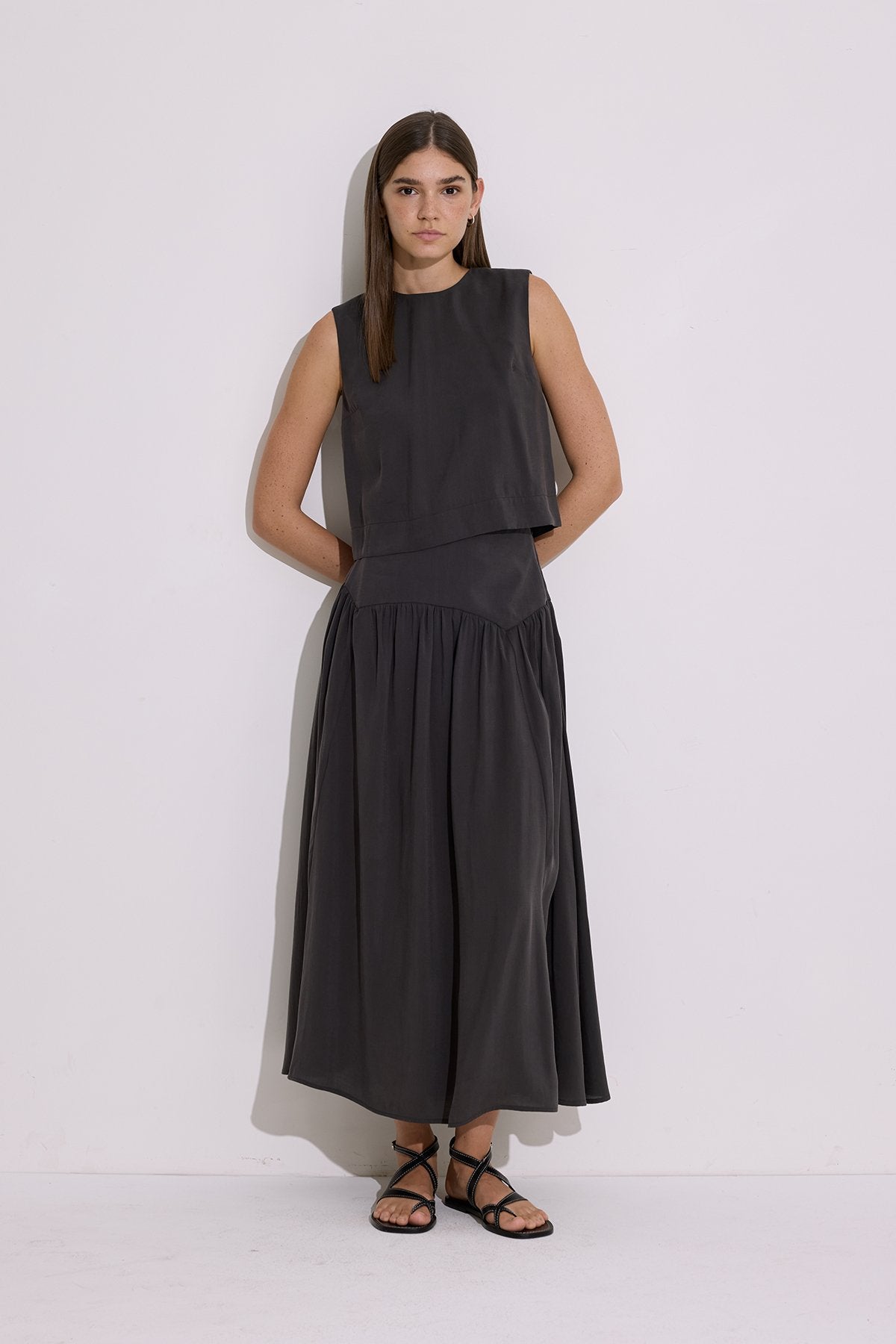 Modal Long Skirt - Anthracite