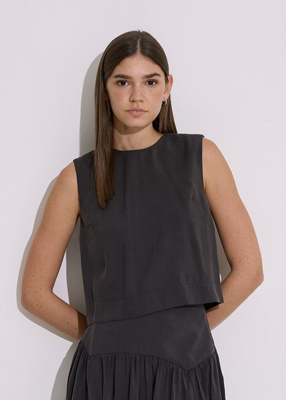 Modal Sleeveless Top - Anthracite