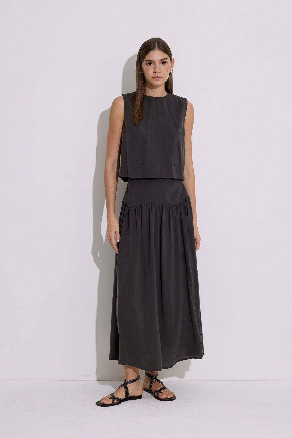 Modal Long Skirt - Anthracite