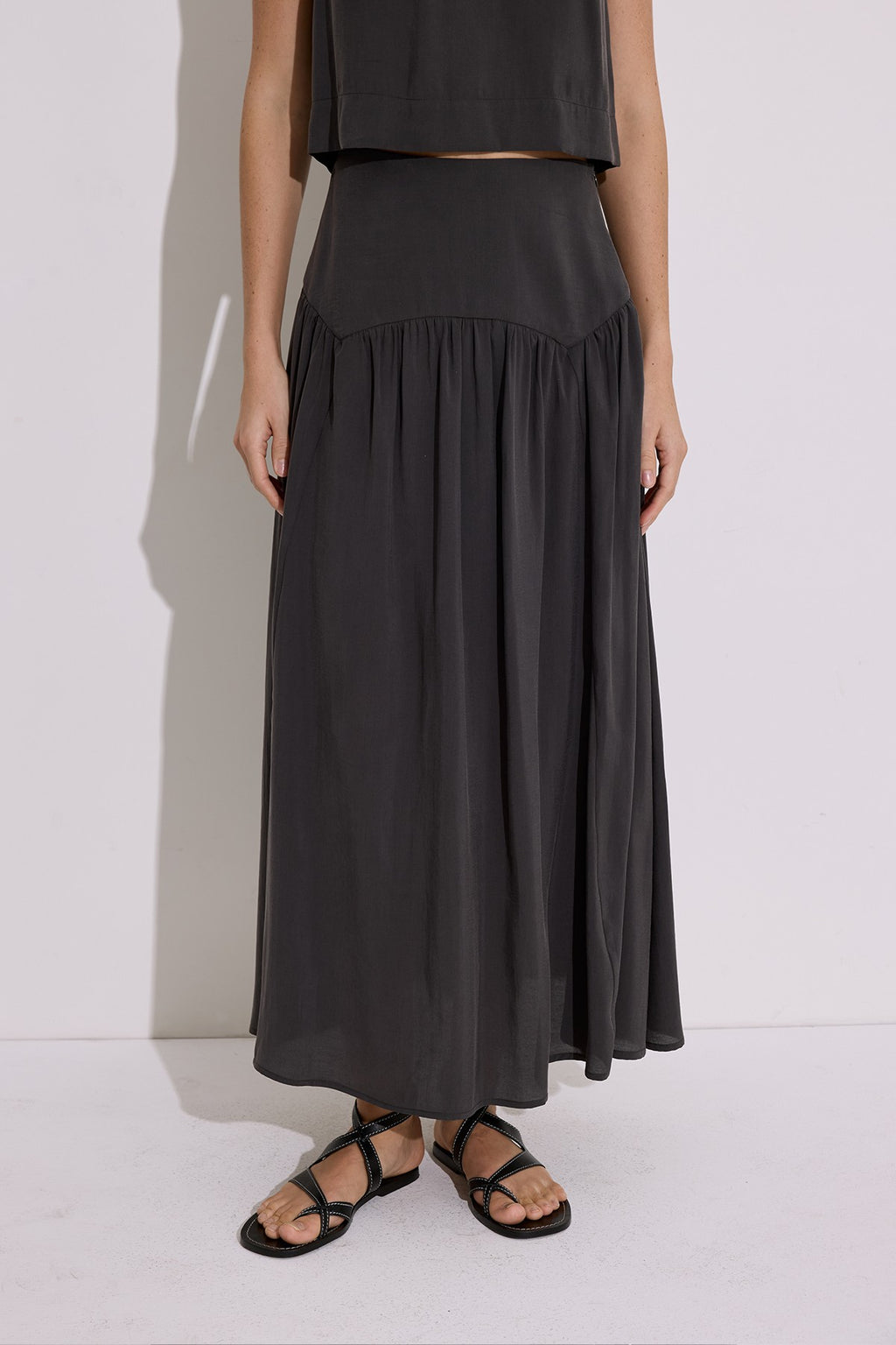 Modal Long Skirt - Anthracite
