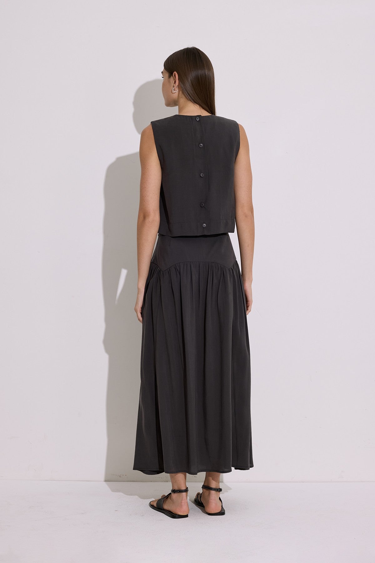 Modal Long Skirt - Anthracite