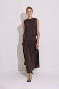 Modal Long Skirt - Dark Brown