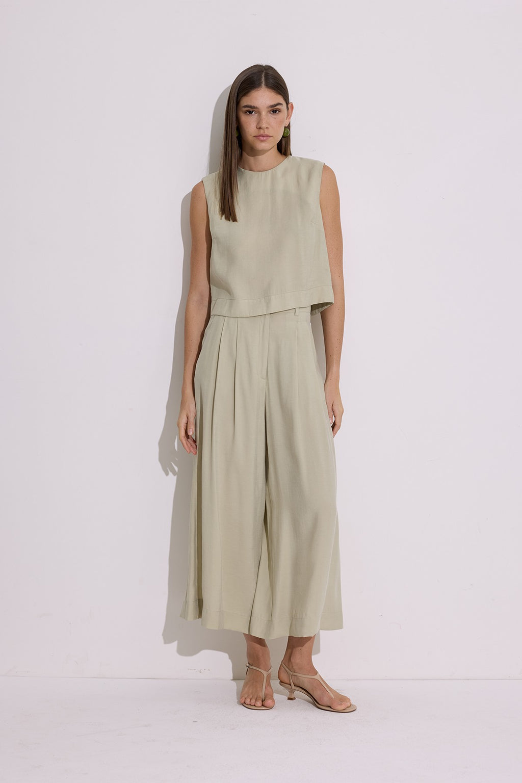 Modal Sleeveless Top - Soft Green
