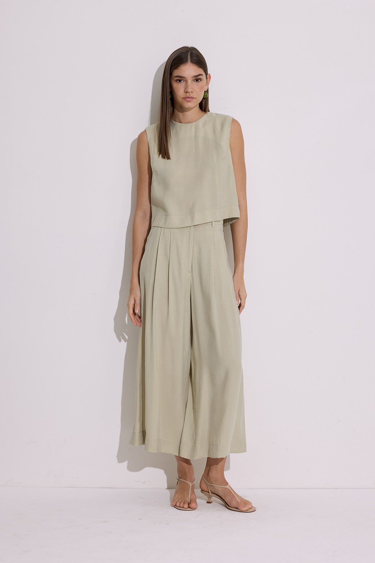Modal Sleeveless Top - Soft Green