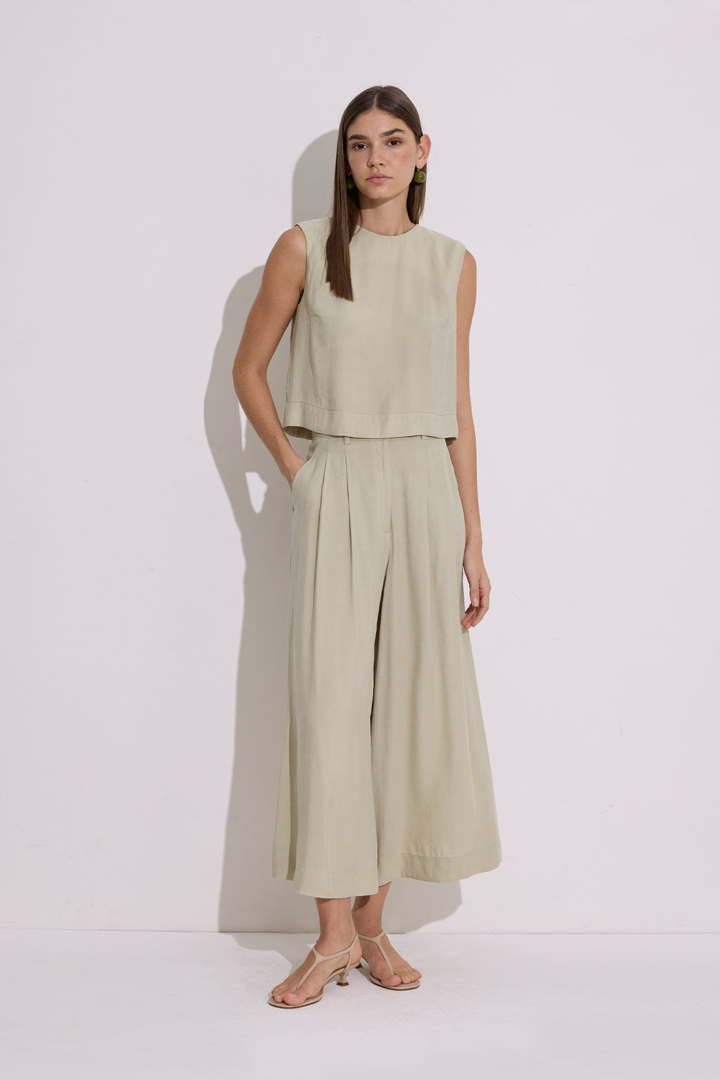 Modal Sleeveless Top - Soft Green