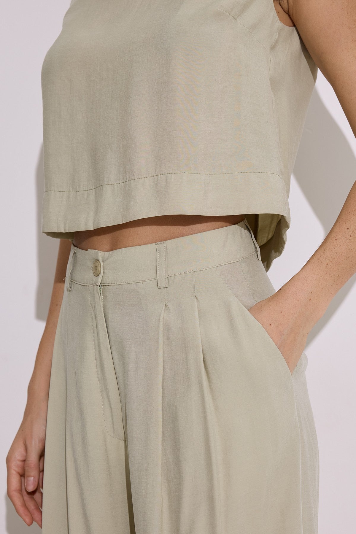 Modal Sleeveless Top - Soft Green