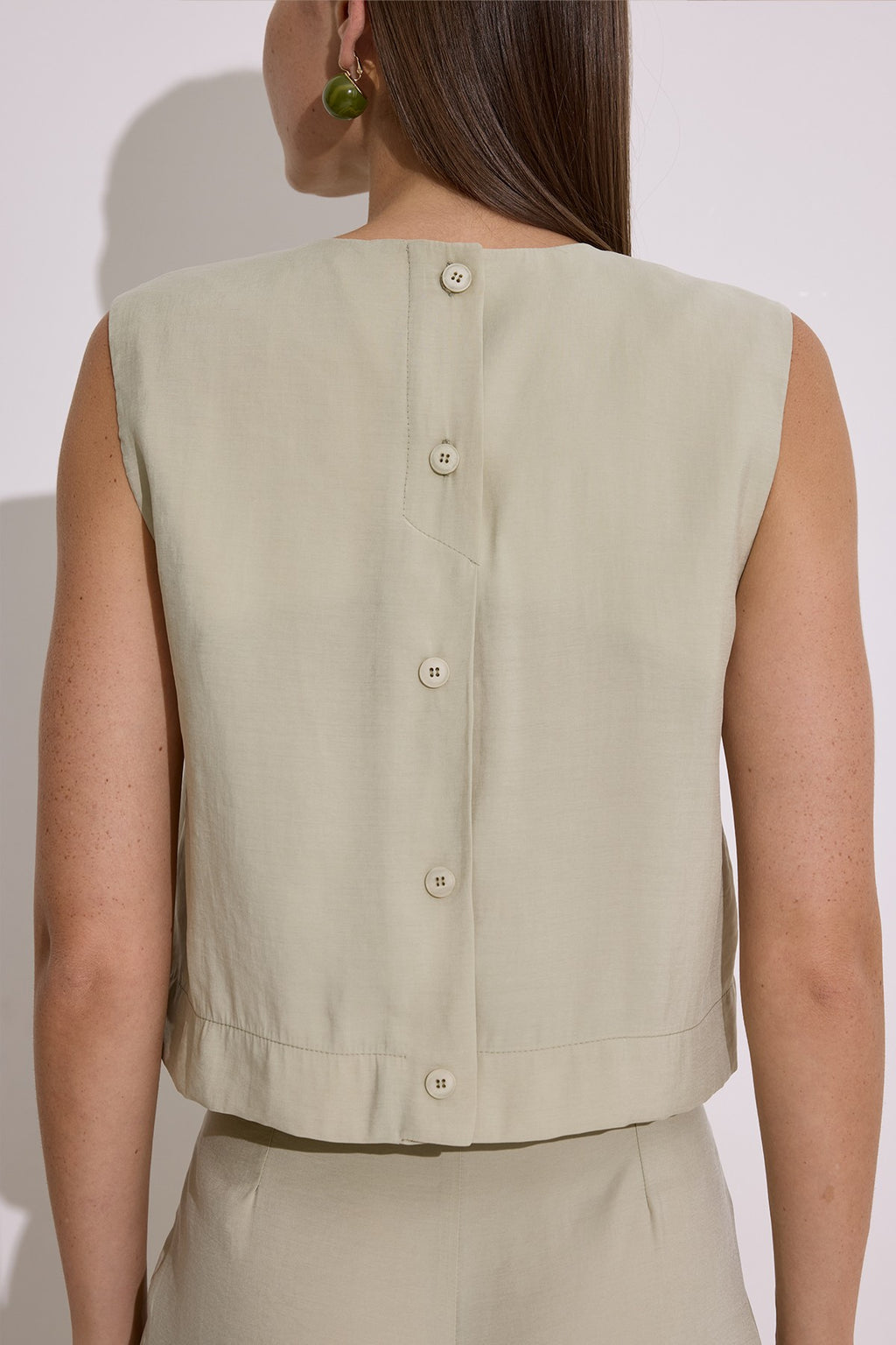 Modal Sleeveless Top - Soft Green