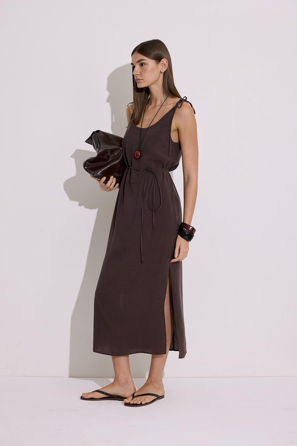 Modal Sleeveless Dress - Dark Brown