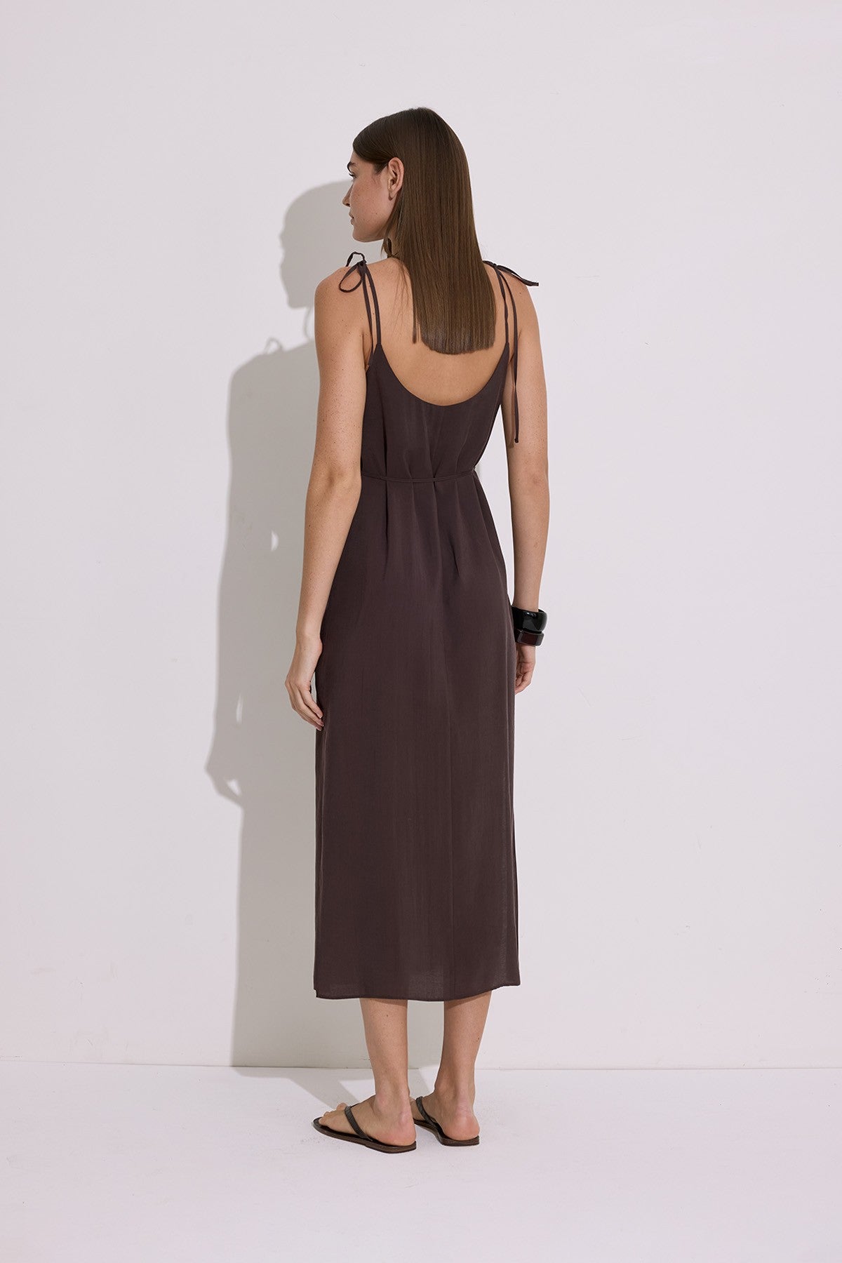 Modal Sleeveless Dress - Dark Brown