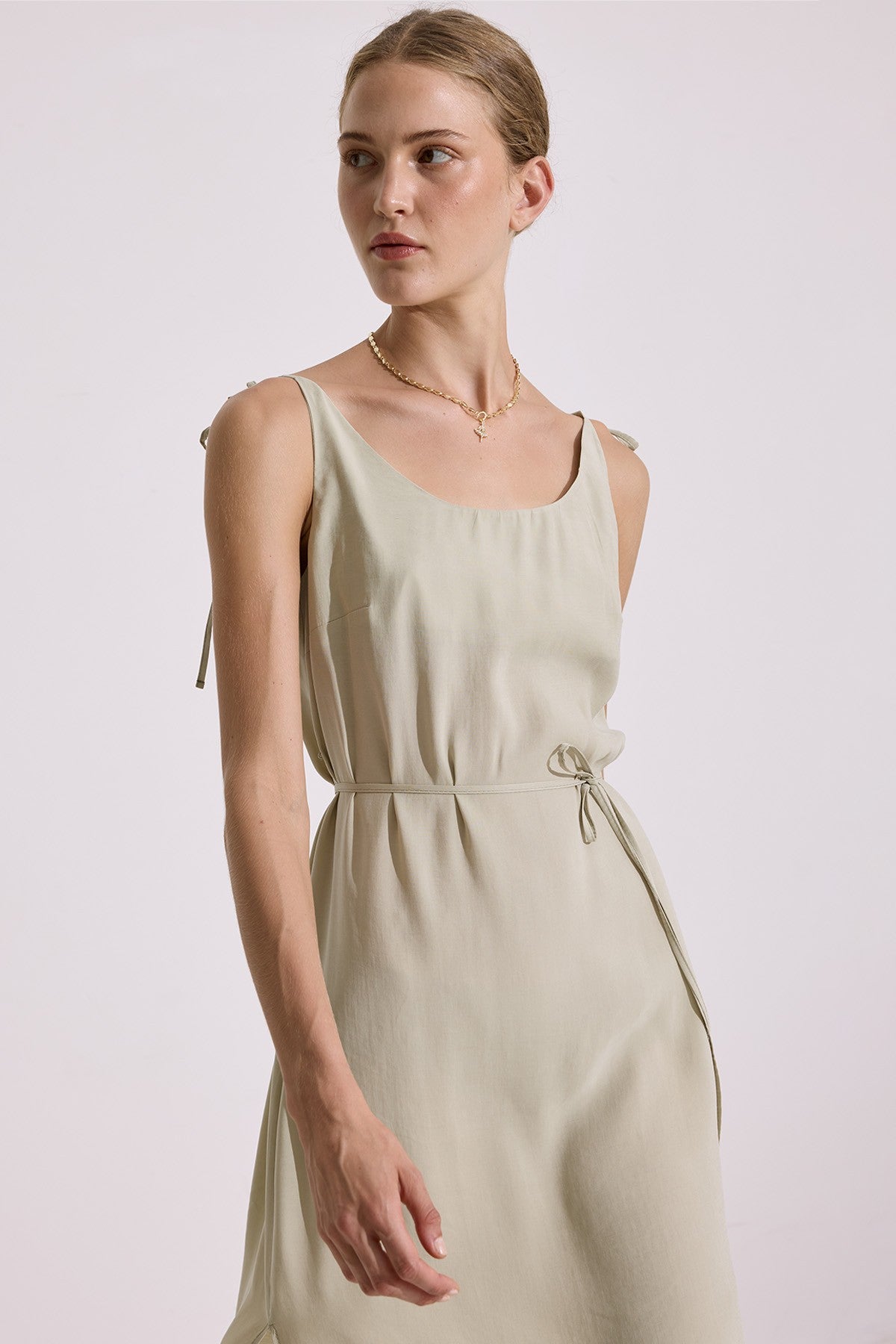 Modal Sleeveless Dress - Soft Green