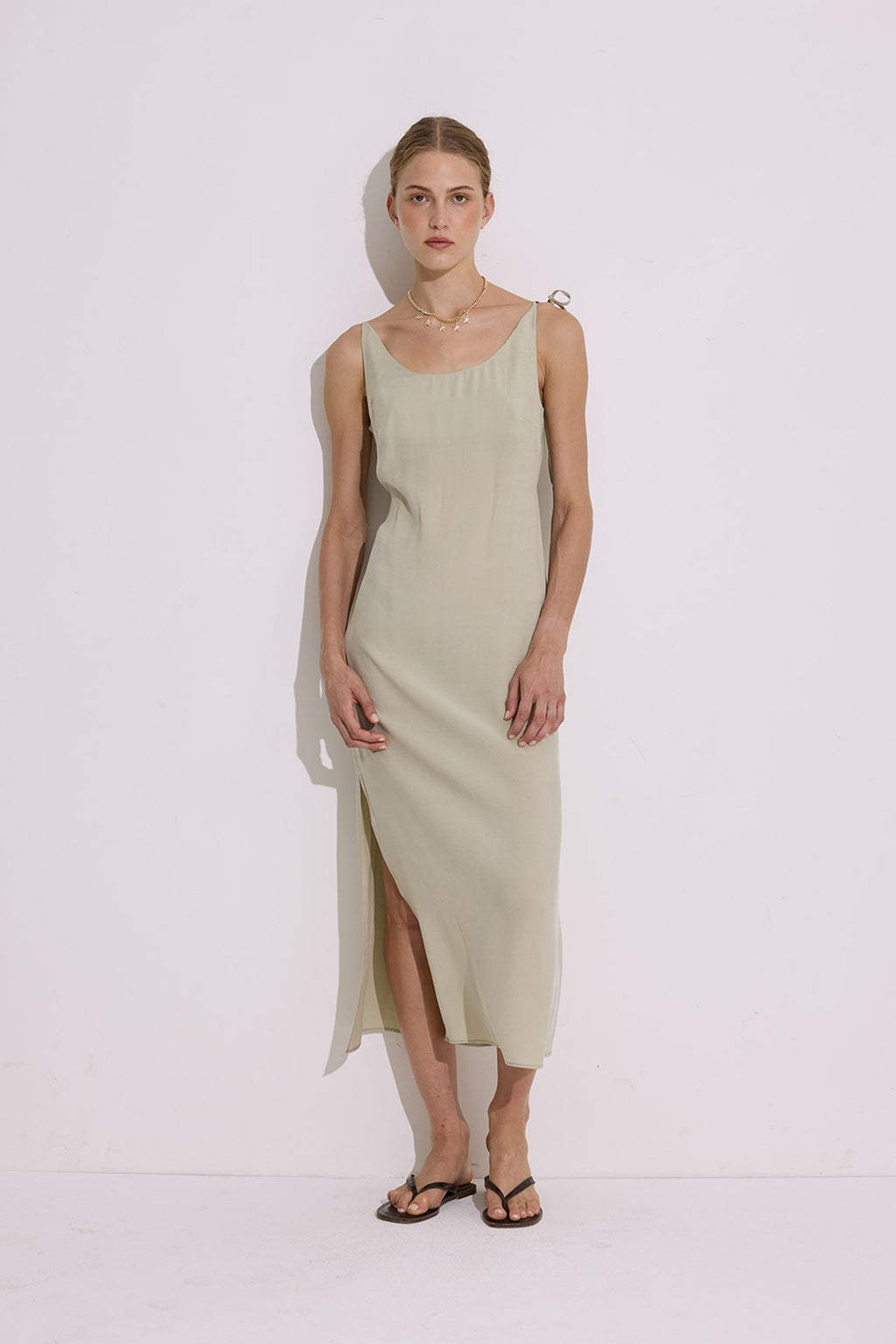 Modal Sleeveless Dress - Soft Green