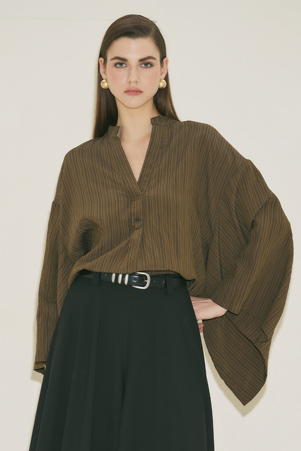Kimono Sleeve Blouse - Khaki