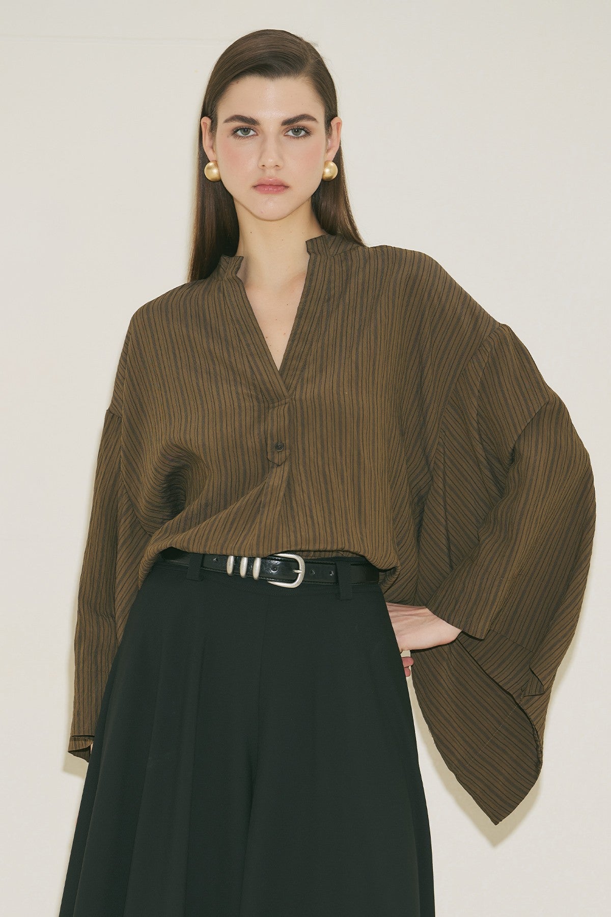 Kimono Sleeve Blouse - Khaki