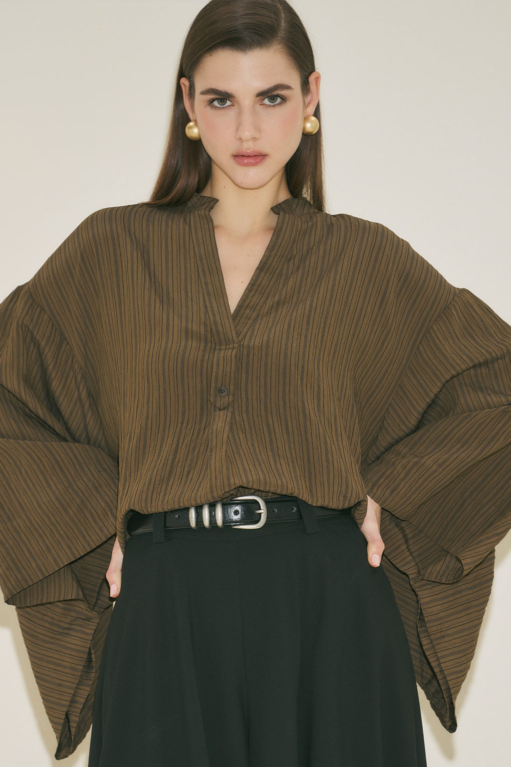 Kimono Sleeve Blouse - Khaki